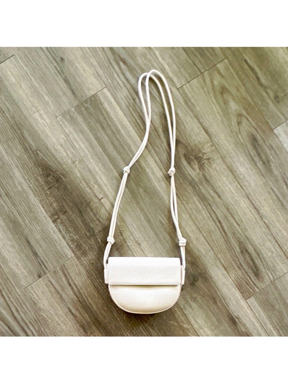 Antik Kraft Cream Knotted Strap Crossbody Half Circle Bag